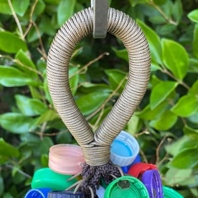 Upcycled Percussion - Extra Large Plastic Bottle Cap Waterfall Rattle / Shaker - Multicolor image 2