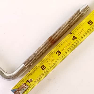 Ludwig Cymbal L-Arm Rod Chrome Bass Drum Straight Knurling Post-1967 3/8x5.25x10 image 2
