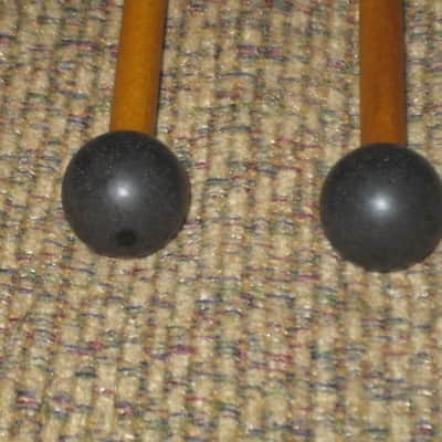 one pair new old stock A+ Mike Balter MB10AB (10AB) Hard Keyboard Mallets, 7/8" phenolic (plastic) round HEADS and natural birch HANDLES - mid to late 1990s (+ packaging) Unwound Series image 3