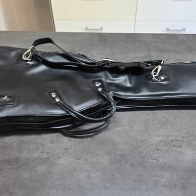 ESP Gig Bag Soft Case Premium Leather Vinyl 80s to early 90s Black from Custom Shop guitar. Fits reverse headstock as well. All Super Stratocaster and Telecaster bodies fit. image 5