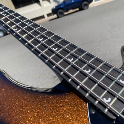 2022 Music Man Bongo 4 String HH Bass - Harvest Orange Gold Stingray image 10