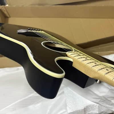 Custom Handmade Thin Body Acoustic Electric Guitar, Lamimated Spruce Top Body, Glossy Finish image 5