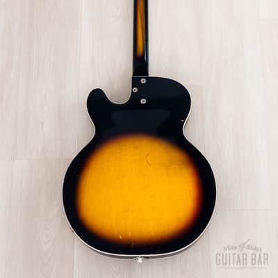 1966 Harmony Meteor H70 Vintage Guitar Sunburst w/ Maple Top & DeArmond Gold Foils image 3
