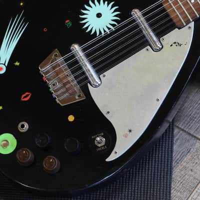Danelectro Teardrop Bellzouki 7010 2 Pickup Electric Guitar Black Space + HSC image 6