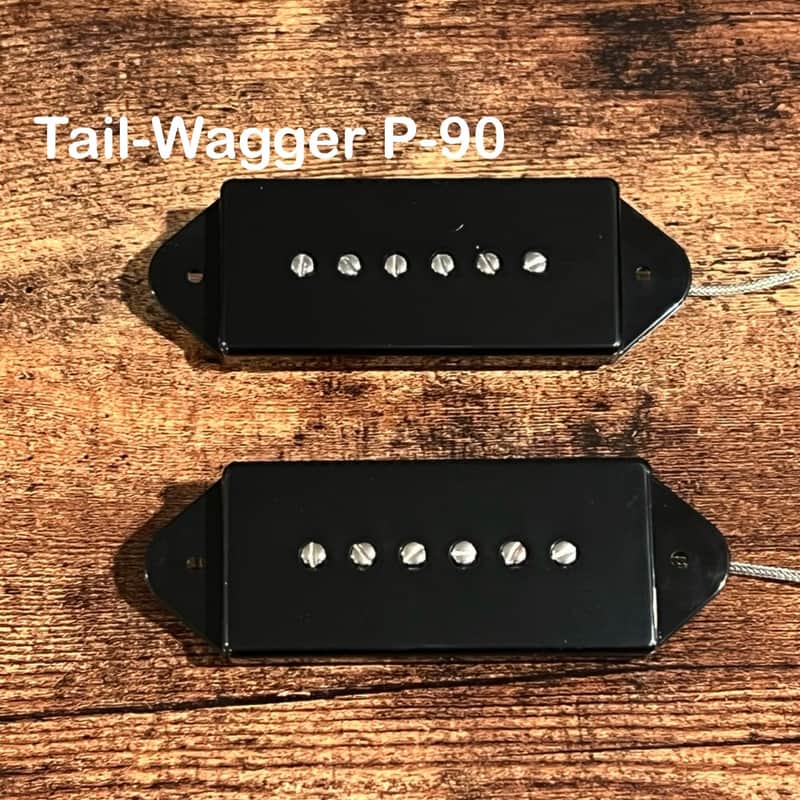 Good Land Pickups: Tail-Wagger P-90 Alnico 5- Dogear Black Set image 1