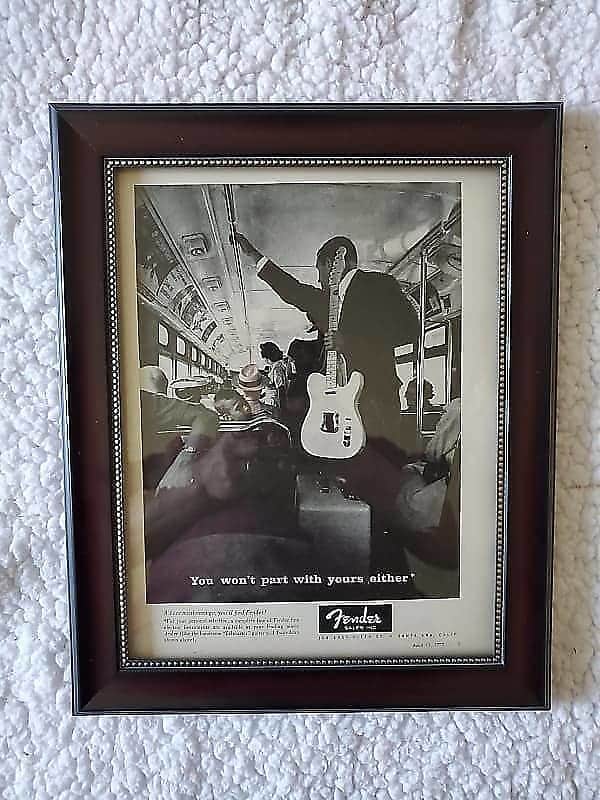 1958 Fender Guitars Promotional Ad Framed Fender Telecaster Tweed Twin  Original RARE image 1