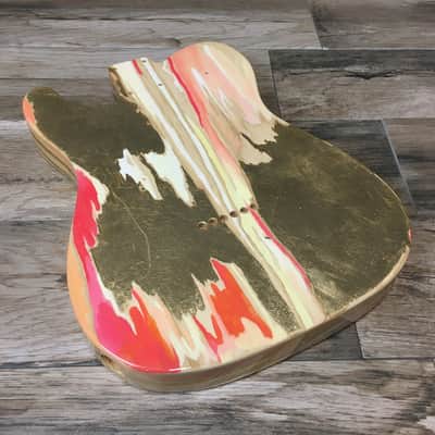 Made to Order - FRANCHIN Mars guitar body Colorful Wood Grain Oil Paint and Metallic Leaf Swamp Ash Telecaster-Tele-T-Style Made in Italy image 3