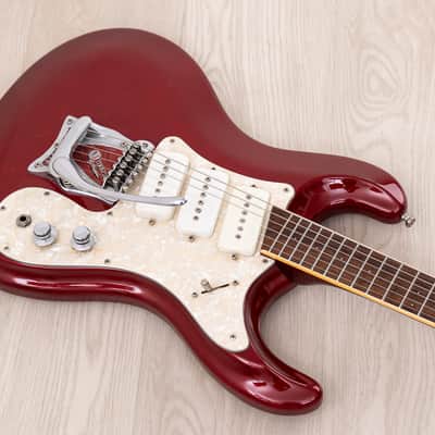 2004 Mosrite Eurorite 3 Pickup Non-Production Ventures-Style Guitar, Candy Apple Red w/ Case, Fillmore image 9