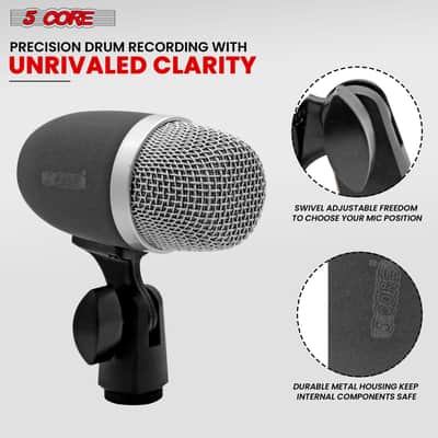 5 Core Conga Mic Snare Tom Microphone Drum Kit Condenser XLR Instrument Mics image 7