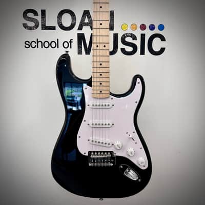 Squier Sonic Stratocaster - Black w/ Maple FB image 1
