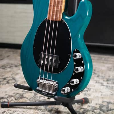 Ernie Ball Music Man StingRay 4 H Fretless Bass Translucent Teal - Used image 4
