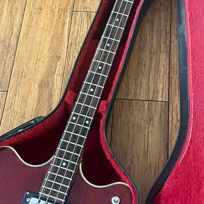 Vintage Ovation Typhoon Bass 1222-2 Fretted 1968/69 - Wine Red image 7