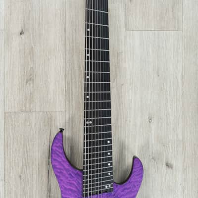 Legator N9F Ninja Multi-Scale 9-String Guitar, Figured Maple Top, Purple image 4