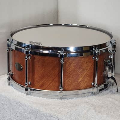 JT Custom Drums JT Custom Drums 14x6 Solid Mahogany Stave Snare Drum 2024 - Natural Color/ Lacquer image 18