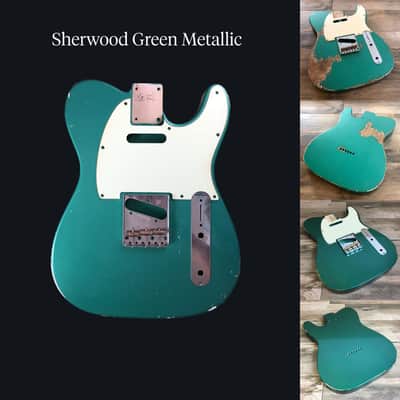 Made to Order - FRANCHIN Mars guitar body Relic Aged 100% Nitro Lacquer (Butterscotch/ Sunburst/ Black/ White/ Blue/ Green/ Yellow/ Red/ Pink/ Burgundy/ Purple/ Gold/ Silver, etc.) Basswood Poplar Telecaster-Tele-T-Style Made in Italy image 15