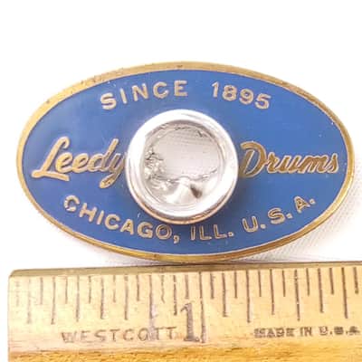Leedy/Slingerland 1957-58 Blue/Brass Oval Badge +OG Aluminum Grommet Vintage USA image 1