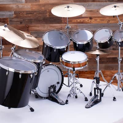 GRETSCH USA CUSTOM 7 PIECE PHIL COLLINS REPLICA CONCERT TOM DRUM KIT, NITRON BLACK (PRE-LOVED) image 9