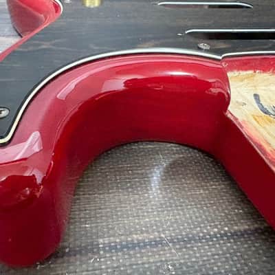 90s Charvel CST-060-SSH Stratocaster Body Ash See-throw Red/Plate Made in Japan image 10