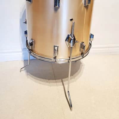 VTG 1970 PEARL 16"x16" Gold Satin "Phenolic" Floor Tom Drum  - Gorgeous Clean A+ image 9