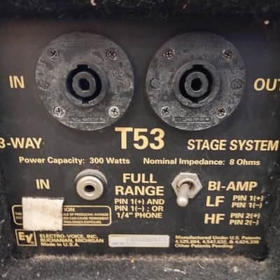 EV T53 BiAmpable Three Way Stage System - Black image 3