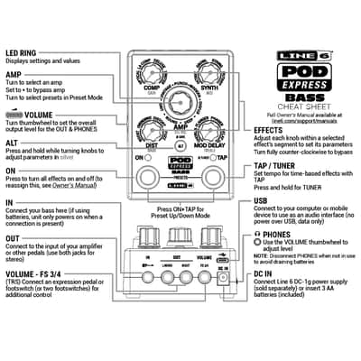 Line 6 POD Express Bass Multi-FX and Amp Modeling Pedal image 8