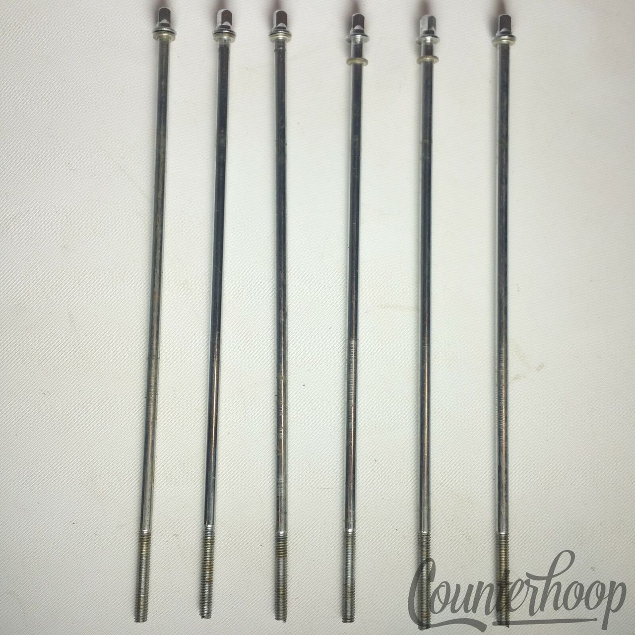 Pearl 6x 14"Floor Tom Drum Tension T-Rods Vintage 60s Chrome Metric Japan 9 5/8" — main photograph