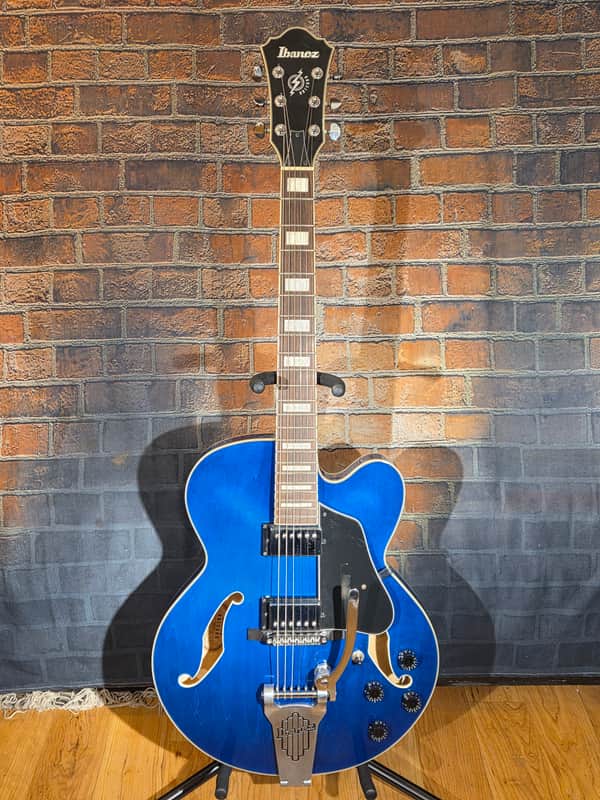 Ibanez AFS75T-TBL Tremolo Artcore Transparent Blue w/ Aftermarket HSC image 1