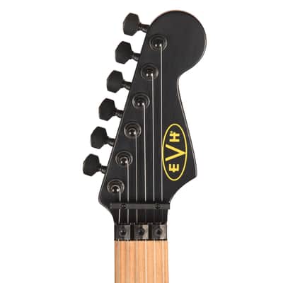 EVH Limited Edition Striped Series Frankenstein Frankie Black w/Yellow Stripes Aged image 6