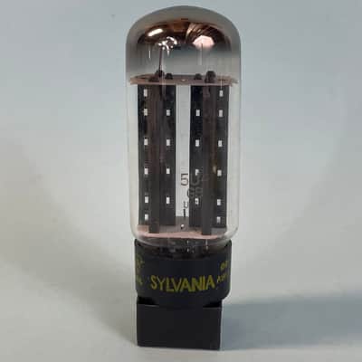 1950s Sylvania 5U4GB Vintage Black Plate Halo Getter Rectifier Tube! T281 image 2
