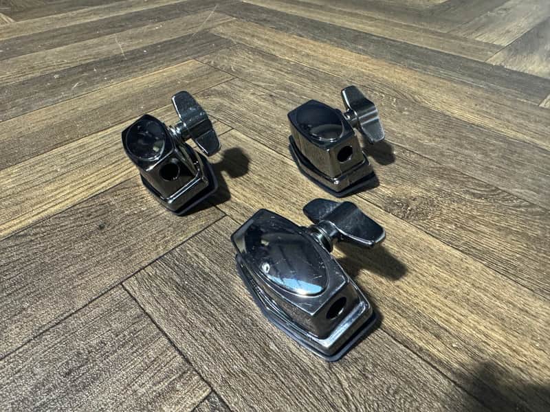 TAMA Black Chrome Floor Tom Drum Leg Holders Hardware Mounts x3 #ND87 image 1