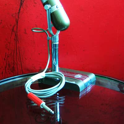Vintage 1960's Aiwa DM-17 dynamic omni-directional microphone High Z w cable & stand Lafayette Calrad Olson image 1