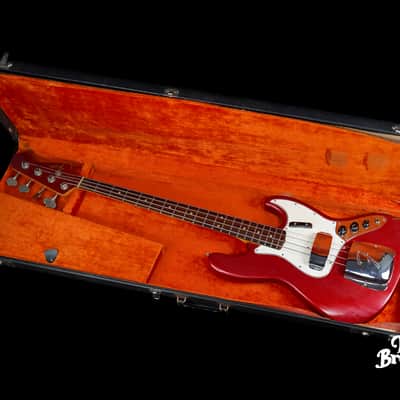 100% Original! 1965 Fender Jazz Bass - Candy Apple Red image 21