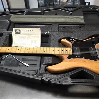 1985 Peavey Patriot Tremolo MADE IN USA Natural American Vintage 80s 1980's Super Strat with RARE original hard case image 2