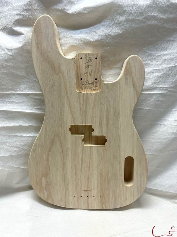 Guitar Mill '51 P-Style Bass Body / 2 pc. Ultra Light Swamp Ash / ROUND HEEL / Split Pickup / Top Mount Bridge (#GIN-3419) image 1