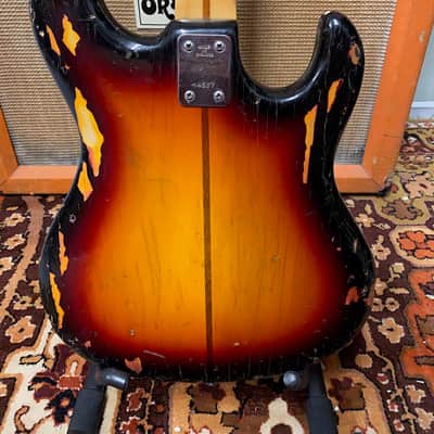 Vintage 1960s WEM Sapphire 2-Pickup Left Handed Sunburst Electric Bass Guitar image 19