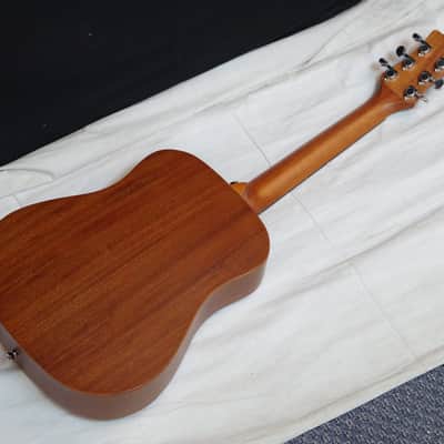 LUNA Safari Tattoo acoustic 3/4 size Travel GUITAR mahogany new w/ Bag + Tuner image 7