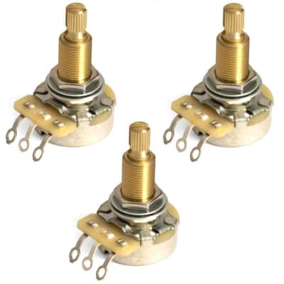 CTS 250K Audio Taper Pro Guitar Pots w/ Long Shaft (3)