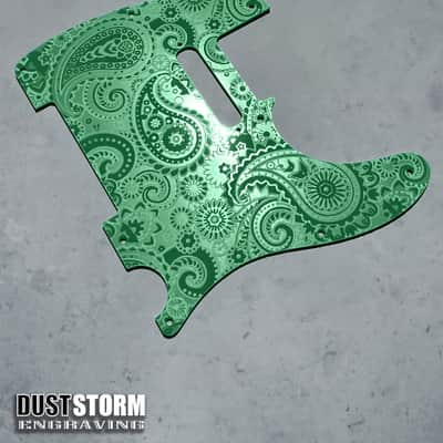 Paisley Telecaster 8 Hole Forest Green Solid Color Acrylic Pickguard with Standard or Humbucker Cut for Fender American/Mexican Tele Guitar image 2