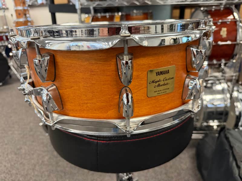 YAMAHA MIJ Maple Custom Absolute - Vintage natural snare drum 5.5 by 14 JAPAN image 1