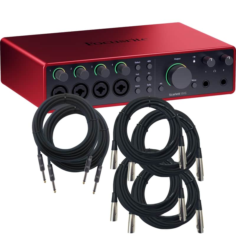 Focusrite Scarlett 18i16 (4th Gen) USB Audio Interface CABLE KIT image 1