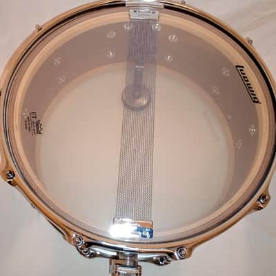 LUDWIG UNIVERSAL (CUSTOM W/ MUFFLER) MAHOGANY VIDEO LINK 6.5X14 MAPLE RINGS  - SATIN FINISH - FREE SHIP TO C-USA! image 6