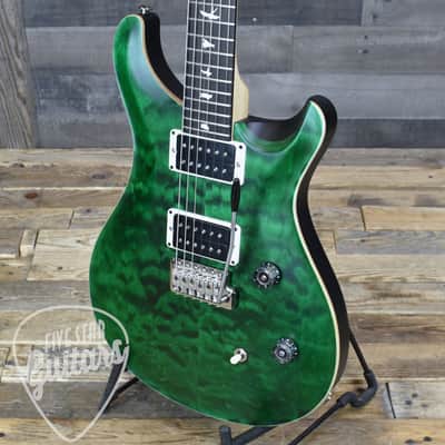 Mint PRS Wood Library CE-24 Satin Quilt Top - Emerald Green with Gigbag image 11