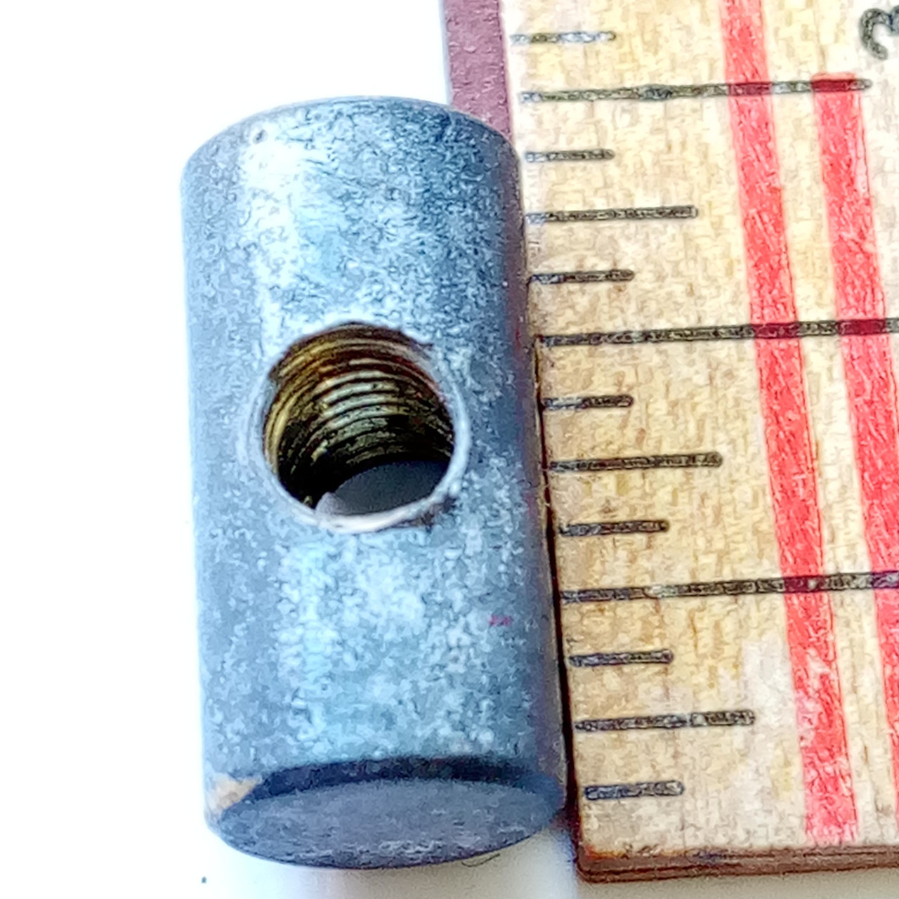 Ludwig 10-32tpi Muffler Tensioner Rod Nut Cylindrical Threaded Vintage US 50-70s — main photograph