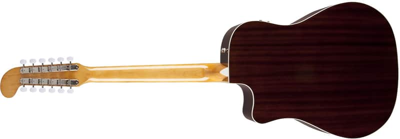 Fender Villager SCE 12-String Solid Spruce/Mahogany Cutaway Dreadnought w/ Electronics Natural image 3