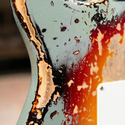 Fender Custom Shop 1965 Stratocaster Super Heavy Relic Electric Guitar - Super Faded Aged Firemist Silver over 3-Color Sunburst with Hardshell Case image 15