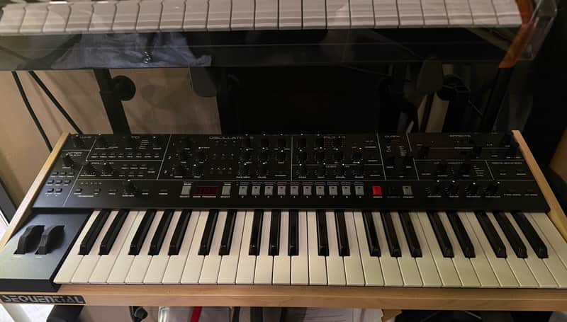 Sequential Trigon-6 49-Key 6-Voice Polyphonic Synthesizer 2022 - Present - Black with Wood Sides image 1