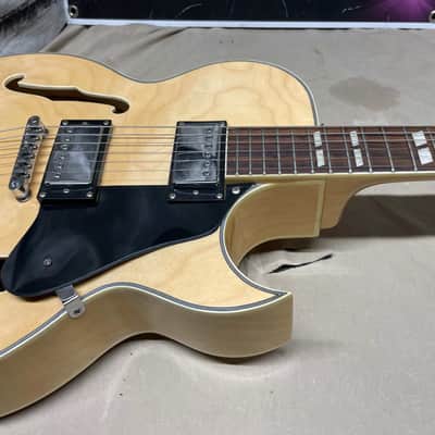 Glen Burton GE775-NT Chicago Hollowbody Archtop Jazz Box Guitar Natural image 5