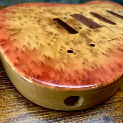 Warmtone CG Burl Telecaster Guitar Body "Leopard” P90 image 8