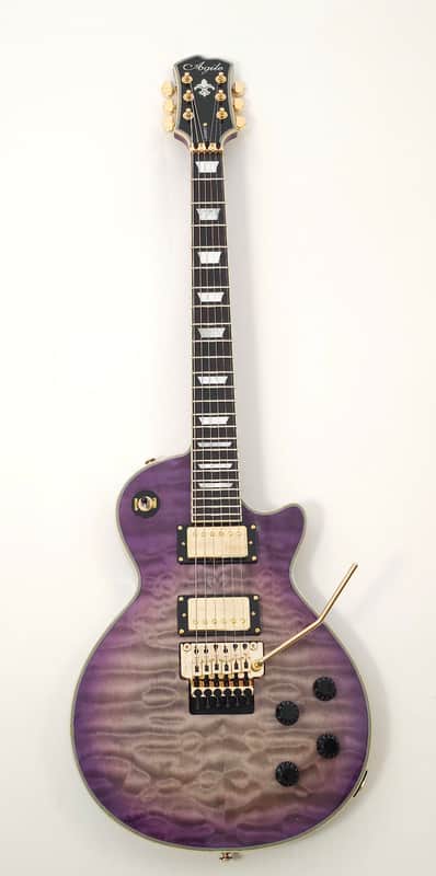 Agile AL-3200MCC Multi-Radius Purple Black Quilt Electric Guitar with Binding and Floyd Rose Bridge image 1