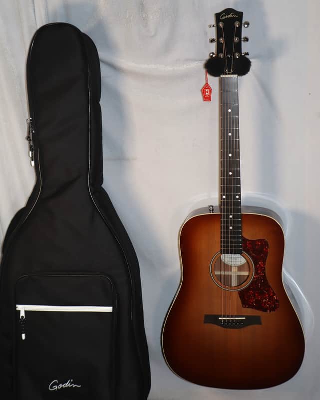 Godin Model # 053902 Century Maho EQ Cognac Burst Dreadnought Acoustic Electric with gig bag NEW image 1